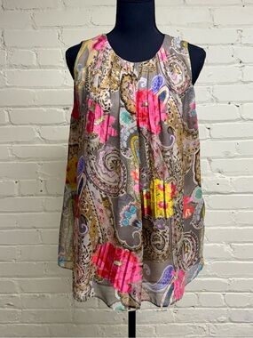 Etro Women’s Silk Bell-shaped Floral & Paisley Blouse, Size EU 44